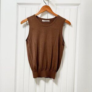Vintage Jessica Wool Blend Sweater Vest Knit Top Brown – M